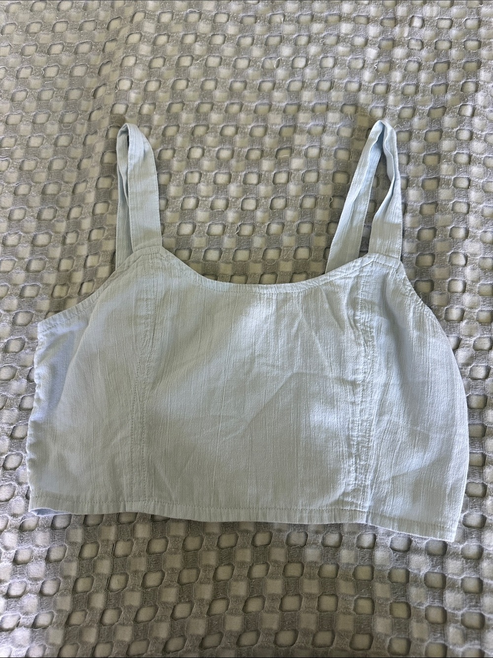 aerie Light blue Ribbed Crop Tank with Wide Straps